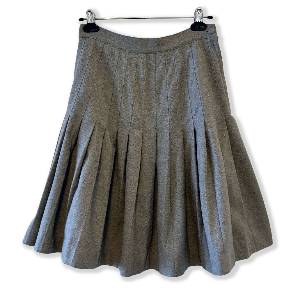 ***SOLD*** Vintage 70s Pleated Wool Skirt | Made in Canada Academia Bubble Skirt